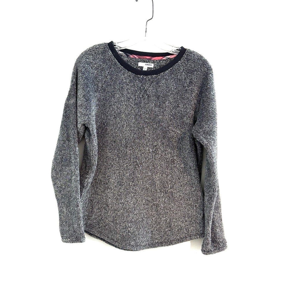 🌺Sonoma Soft Fuzzy Size M Black Gray Sweater